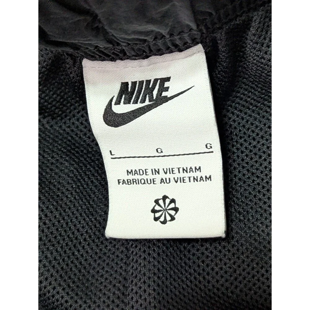 NIKE High Rise Running Shorts Womens Large Black Nylon Swoosh Lined Sportswear